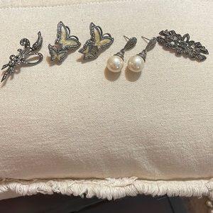 Vintage filigree jewelry broaches earrings